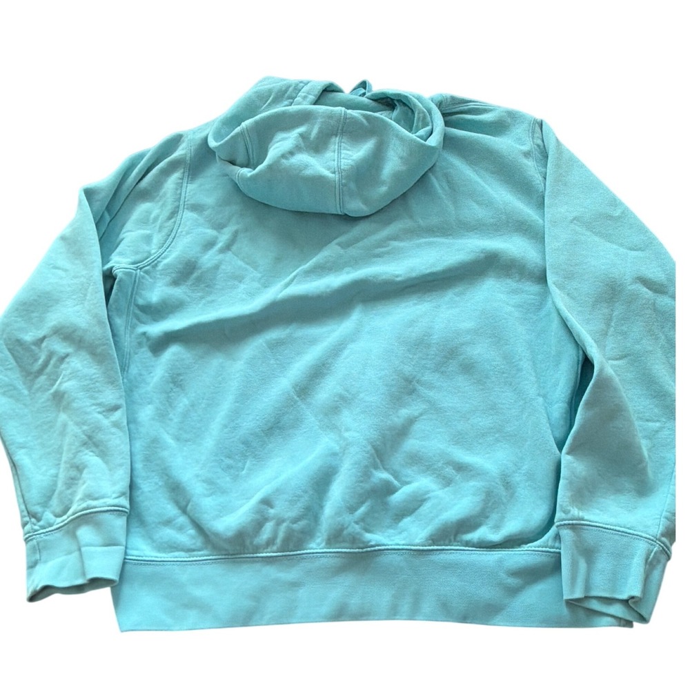 Nike Sportswear Club Fleece Hoodie Light Blue Aqua Futura Logo Mens Large - Picture 2 of 5